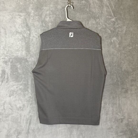 FootJoy Quarter Zip Mens Golf Vest Size M Fleece Sleeveless Gray Performance - Picture 4 of 7